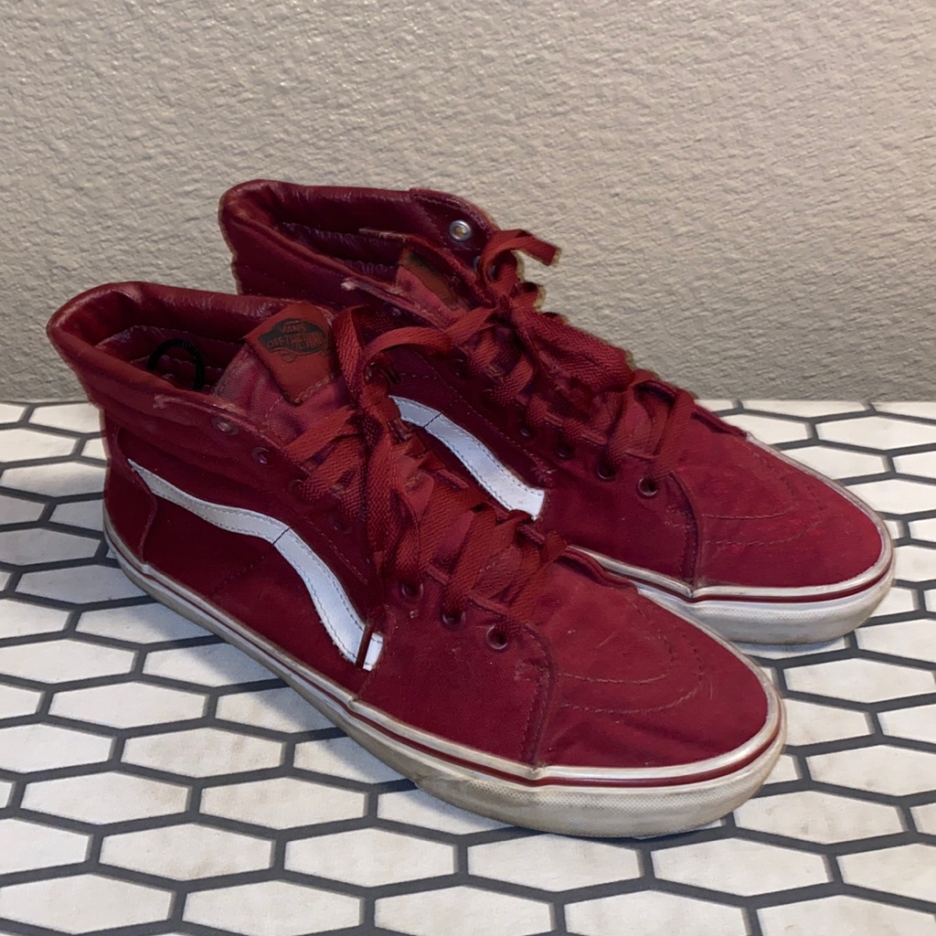 Vans Old Stool Hi Tops Red